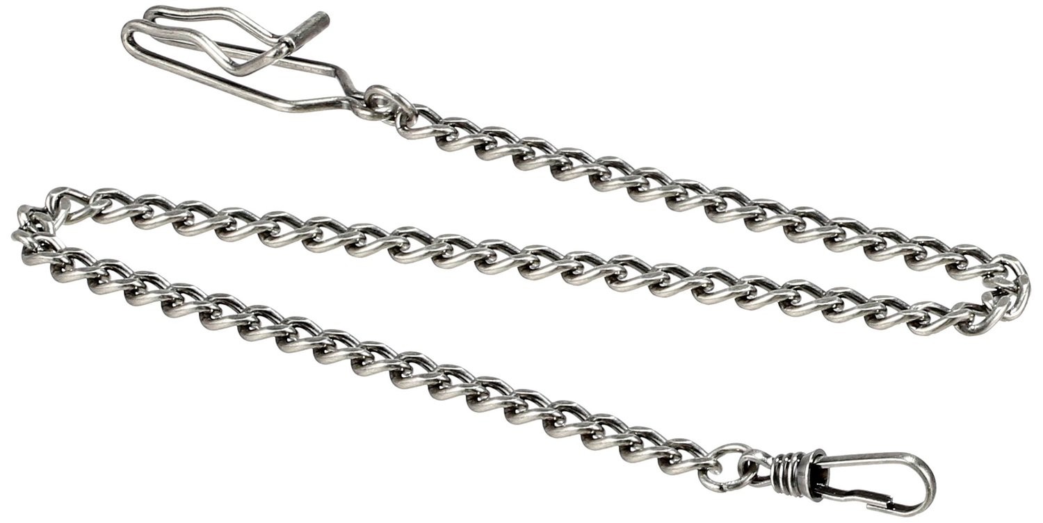 Charles-Hubert Paris Antique-Chrome Finish Pocket Watch Chain