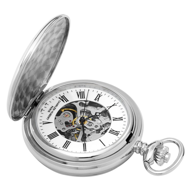 Polished Finish Double Hunter Case Mechanical Pocket Watch