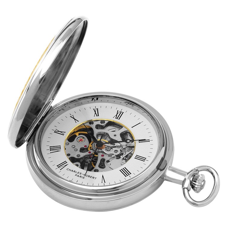 Two-Tone Hunter Case Mechanical Pocket Watch