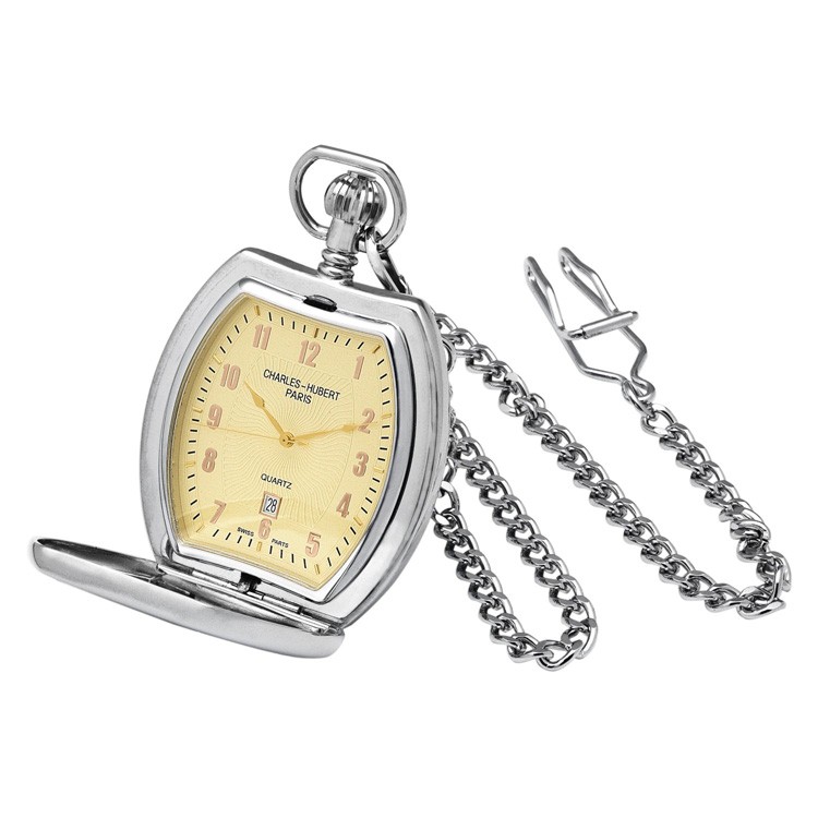 Two-Tone Hunter Case Quartz Pocket Watch