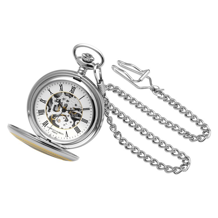 Two-Tone Double Hunter Case Mechanical Pocket Watch
