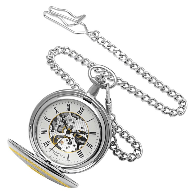 Two-Tone Double Hunter Case Mechanical Pocket Watch