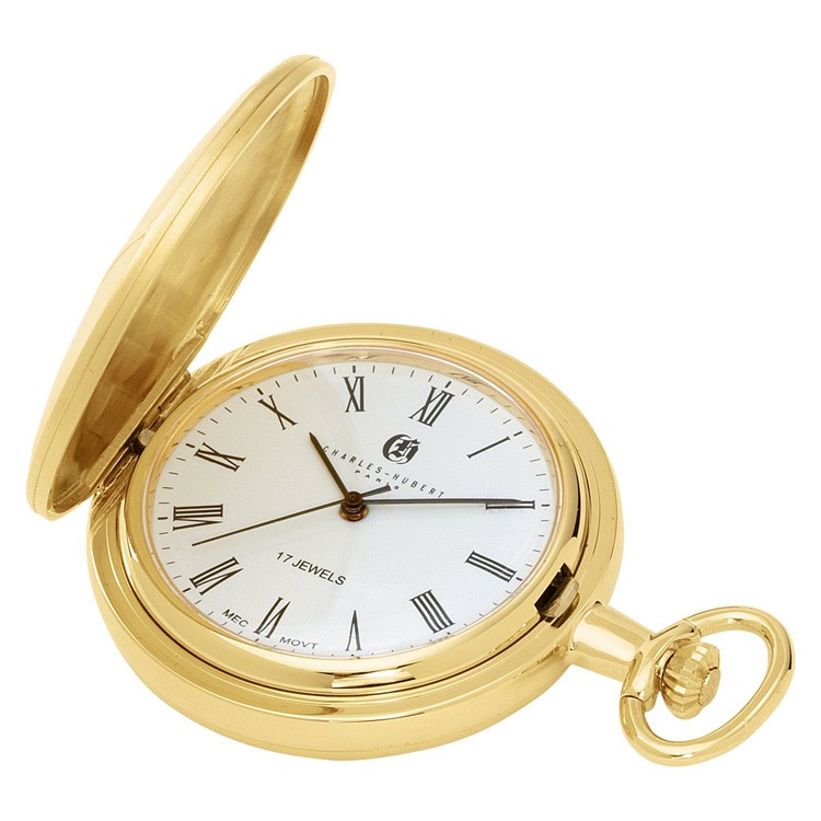 Gold-Plated Hunter Case Mechanical Pocket Watch