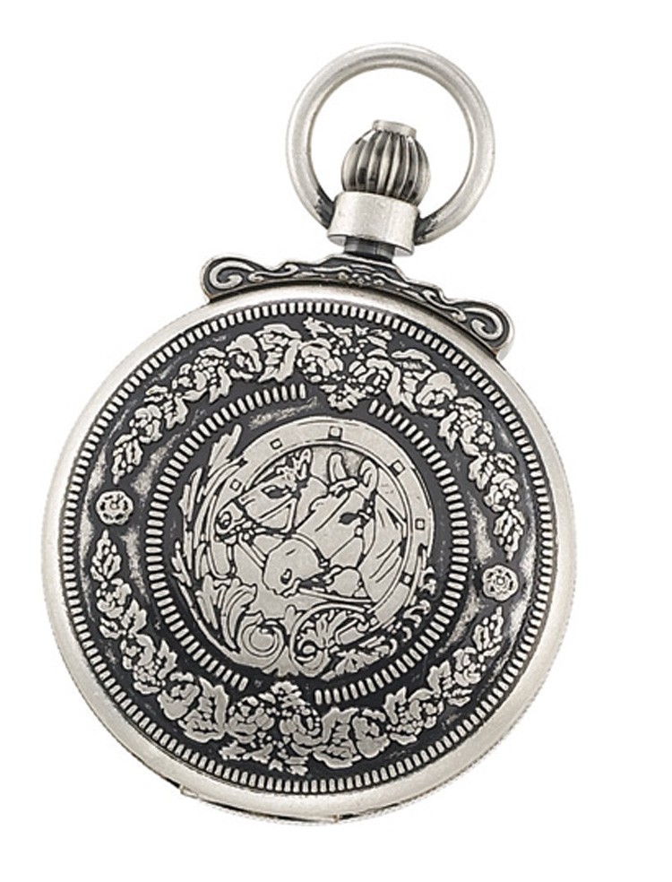 Antiqued Finish Hunter Case Mechanical Pocket Watch