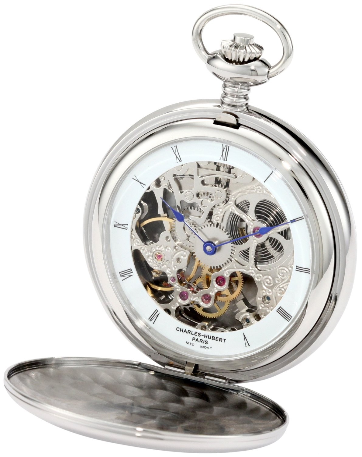 得価大特価 Charles-Hubert- Paris 3842 Gold-Plated Mechanical Pocket Watch