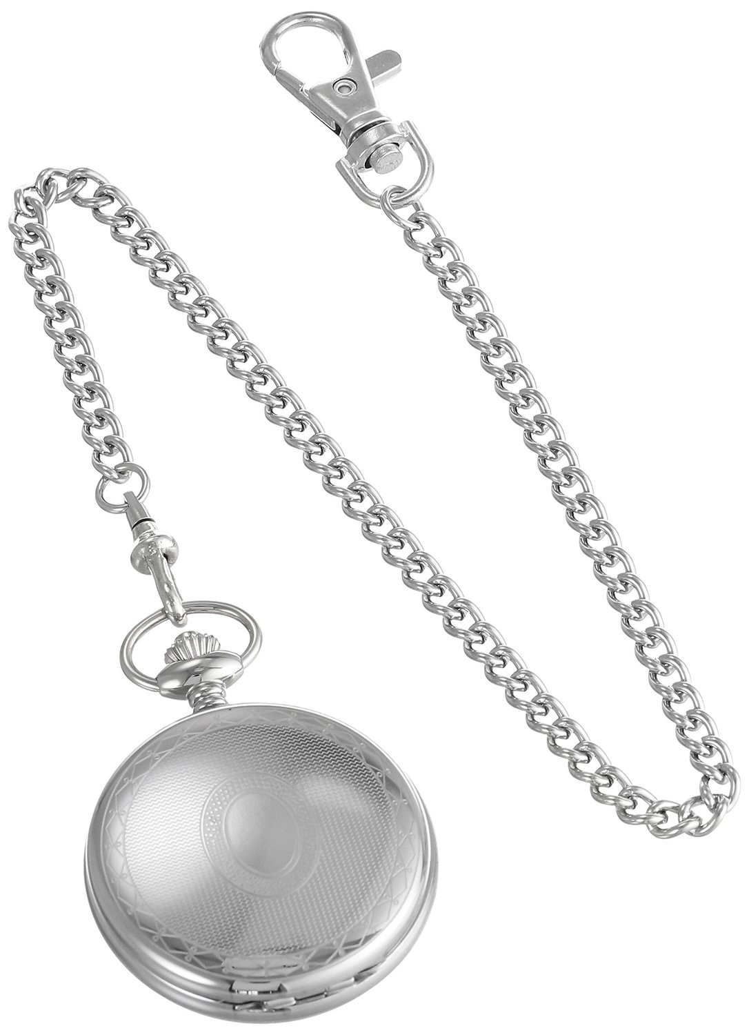 Charles-Hubert Paris Stainless Steel Hunter Case Quartz Pocket Watch