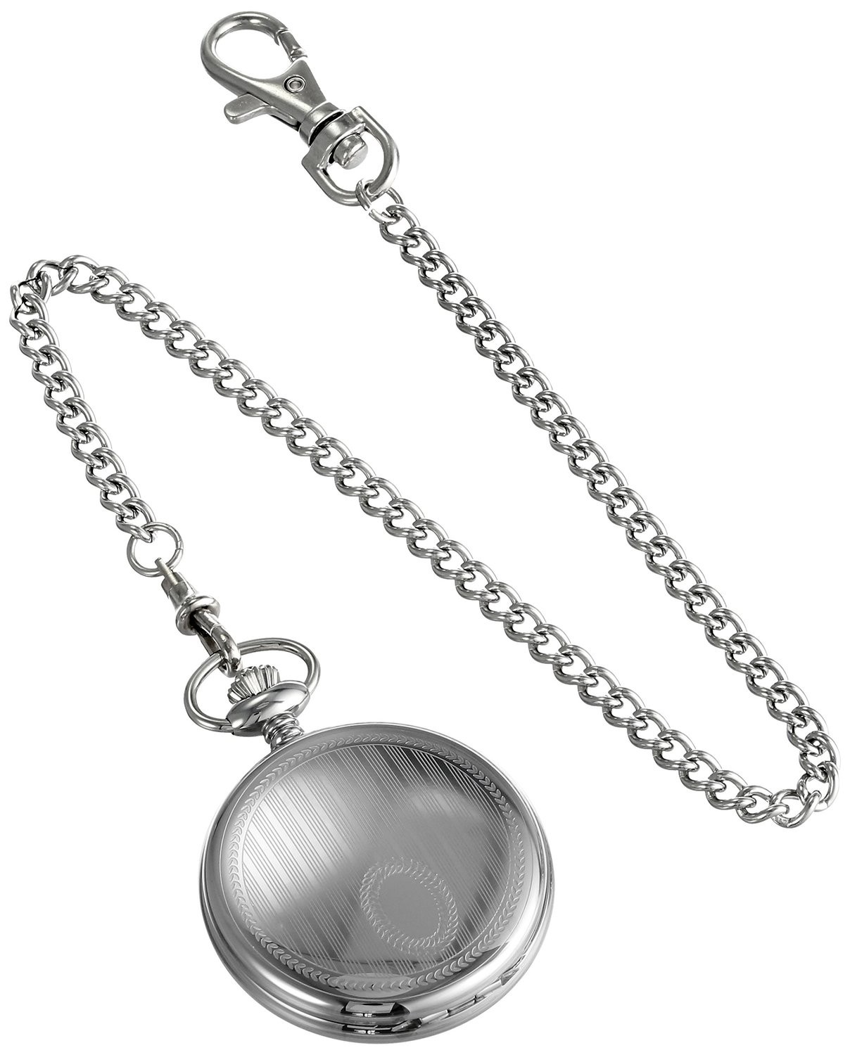 Charles-Hubert Paris Stainless Steel Hunter Case Quartz Pocket Watch