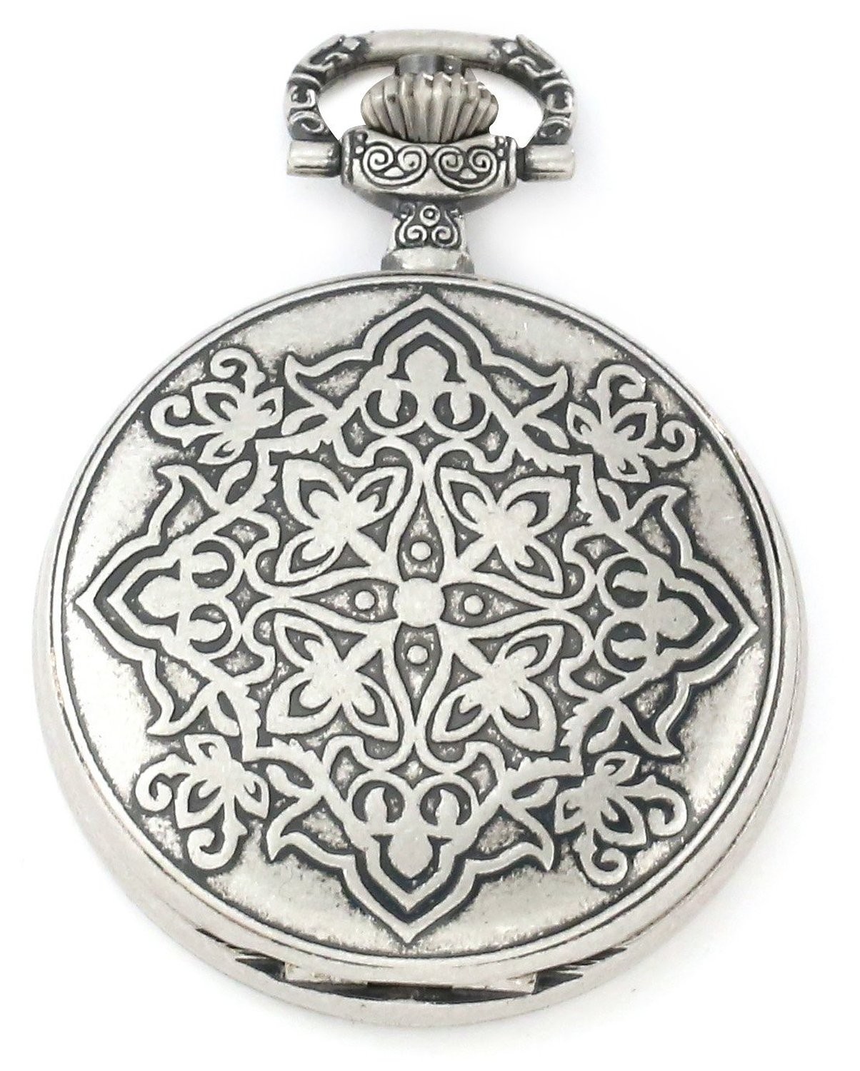 Charles-Hubert Paris Antique Chrome Finish Hunter Case Quartz Pocket Watch