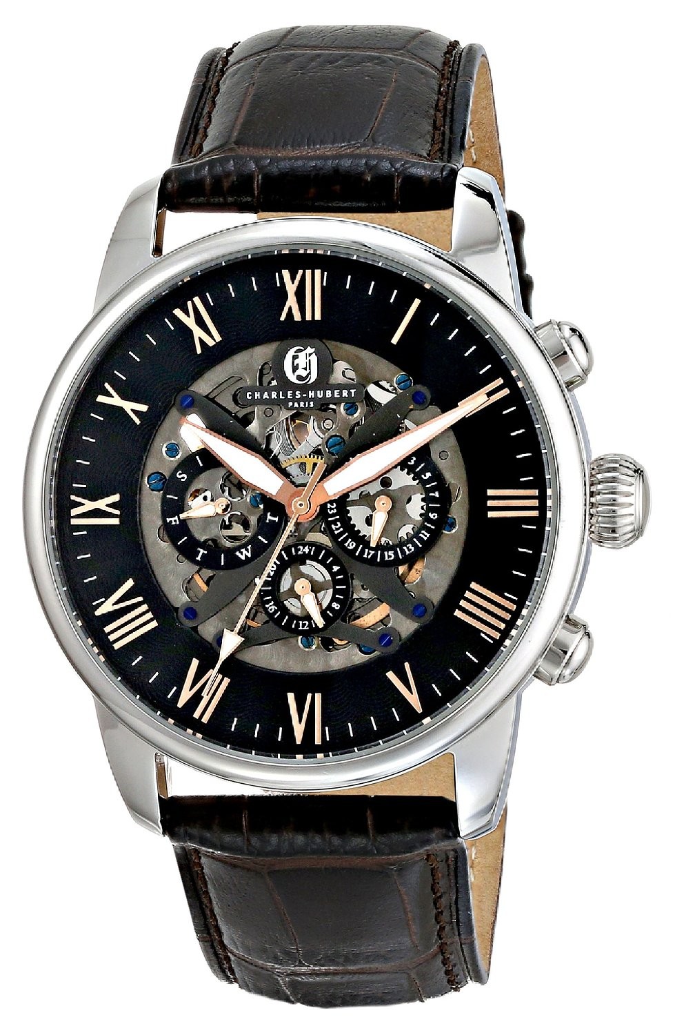 Charles-Hubert Paris Men's Stainless Steel Multifunction Automatic Watch