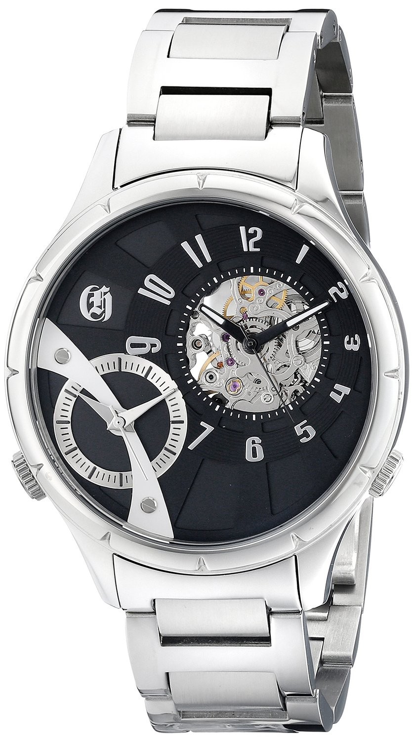 Charles-Hubert Paris Men's Stainless Steel Dual Time Mechanical and Quartz Watch