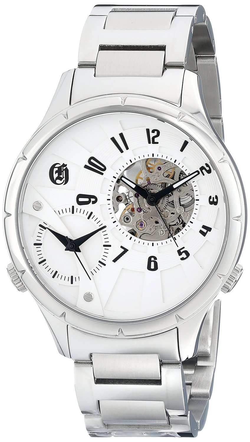 Charles-Hubert Paris Men's Stainless Steel Dual Time Mechanical and Quartz Watch