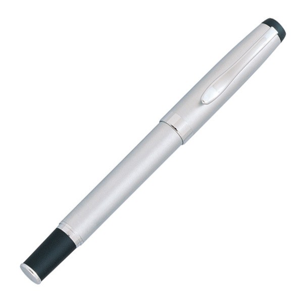 Marbleized Matte Silver Metal Rollerball Pen
