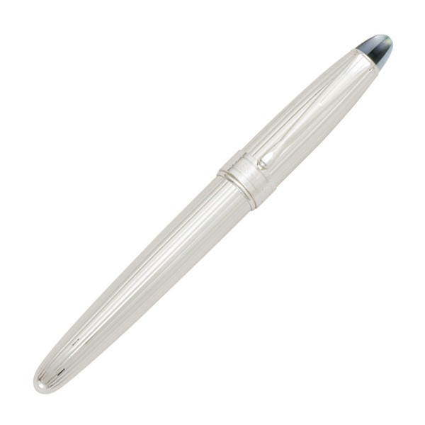 White and Black Mixed Gemstone Top Roller Ball Pen