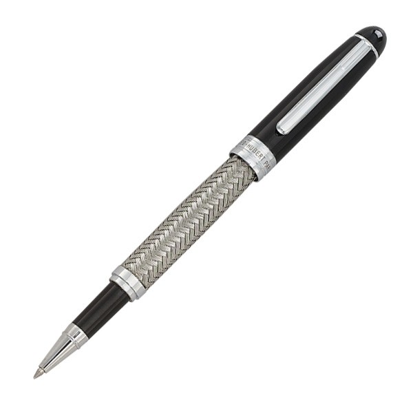 Black Carbon Fiber Pattern Rollerball Pen
