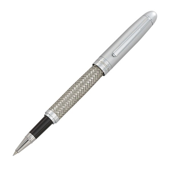 Silver Carbon Fiber Pattern Rollerball Pen