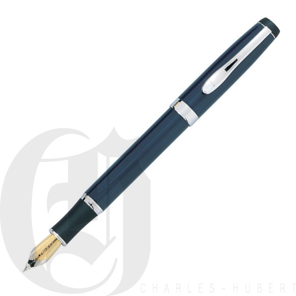 Marbleized Matte Blue Metal Fountain Pen