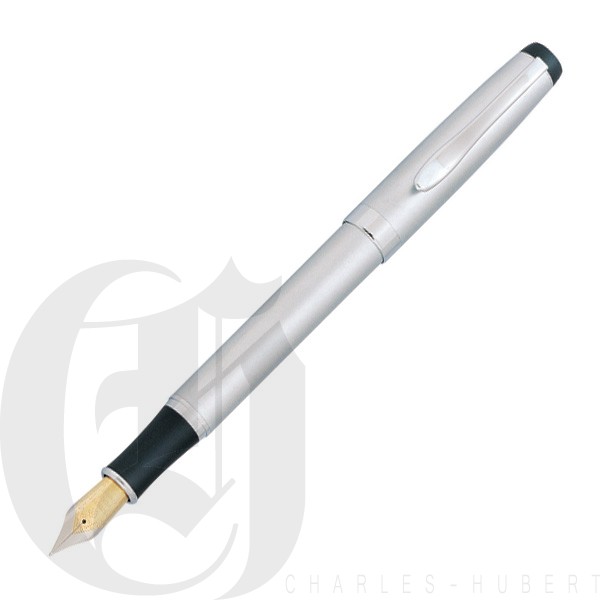 Marbleized Matte Silver Metal Fountain Pen