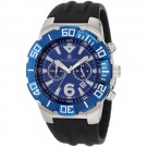 Charles-Hubert Men's Stainless Steel Blue Dial Chronograph Watch #3898-BE