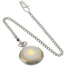 Charles-Hubert Paris Two-Tone Finish Hunter Case Quartz Pocket Watch