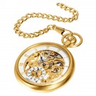 Gold-Plated Polished Finish Open Face Mechanical Pocket Watch