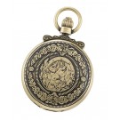Gold-Plated Antiqued Finish Hunter Case Mechanical Pocket Watch