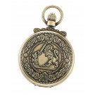 Gold-Plated Antiqued Finish Double Hunter Case Mechanical Pocket Watch