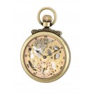 Gold-Plated Antiqued Finish Open Face Mechanical Pocket Watch