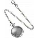 Charles-Hubert Paris Stainless Steel Hunter Case Quartz Pocket Watch