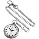 Charles-Hubert Paris Stainless Steel Open Face Quartz Pocket Watch