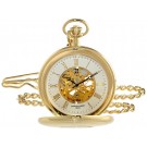 Charles-Hubert Paris Gold-Plated Polished Finish Double Demi-Hunter Case Mechanical Pocket Watch