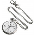 Charles-Hubert Paris Stainless Steel Open Face Quartz Pocket Watch