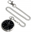 Charles-Hubert Paris Stainless Steel Open Face Mechanical Pocket Watch
