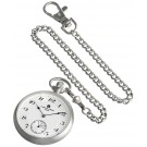 Charles-Hubert Paris Stainless Steel Open Face Mechanical Pocket Watch