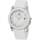 Charles-Hubert Women's Stainless Steel White Ceramic Bezel Quartz Watch #6888-W