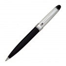 Black Ballpoint Pen with Diamond Pattern Silver Cap