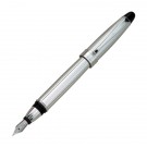 Silver Tone Fountain Pen With Black Accents