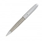 Silver Carbon Fiber Pattern Ballpoint Pen