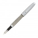 Silver Carbon Fiber Pattern Fountain Pen